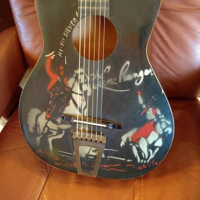 Circa late 30's ? Stella ? Lone Ranger Stencil Cowboy parlor guitar all original image 1