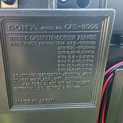 SONY CFS-9000 Rare Vintage Cassette Deck Boombox Mega Bass High-End Top Japan Sony image 16