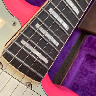 Guitar Dude Custom 1 of 1 HOT PINK 'Jazzmaster Hybrid, 7 lbs 12 oz’s!! Lollar '58 PU's, Premium Alder, Vintage Electronics, Aged Nitro & Fender American Vintage Hardware, Plastic & Pickguard - w/ OHSC & COA! image 5