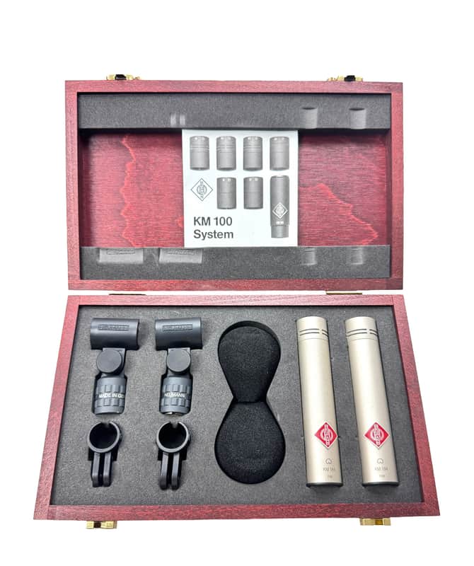 Neumann KM 184 Stereo Set Nickel – Wooden Box /w Accessories image 1