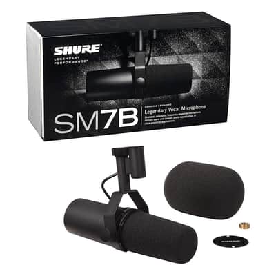 Shure SM7B Cardioid Dynamic Vocal Microphone with Rode PSA1 Boom Arm, XLR Cable & 10-Pack Straps Bundle image 5