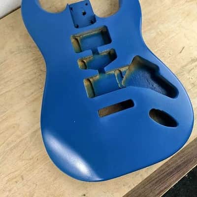 Blue Stratocaster Strat Style Guitar Poplar Wood Body image 4