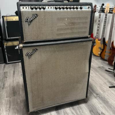Fender Bandmaster Reverb 2-Channel 40-Watt Guitar Amp Head & 2x12 Cab 1970s - Silverface image 3