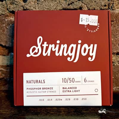 Stringjoy Naturals | (10-50) Balanced Extra Light Gauge Phosphor Bronze Acoustic Guitar Strings