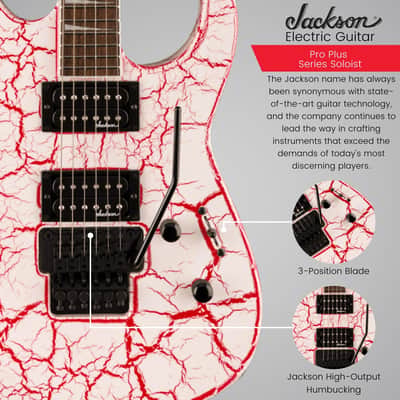 Jackson X Series Soloist SLX DX Crackle 6-String Right-Handed Electric Guitar with Basswood Body and Laurel Fingerboard (Bloodshot Crackle) image 4