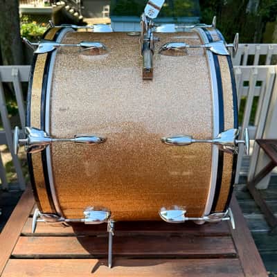 Early 60’s Gretsch Round Badge “Progressive Jazz” Kit 20/12/14 Champagne Sparkle All Original image 5