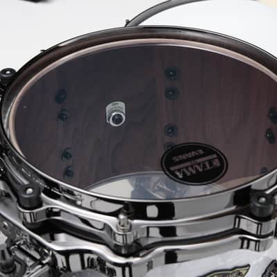 Tama WBR42TBNS-WPL Starclassic Walnut/Birch Duracover Wrap Shell Kit 4 pcs - White Pearl/Black Nickel HW image 6