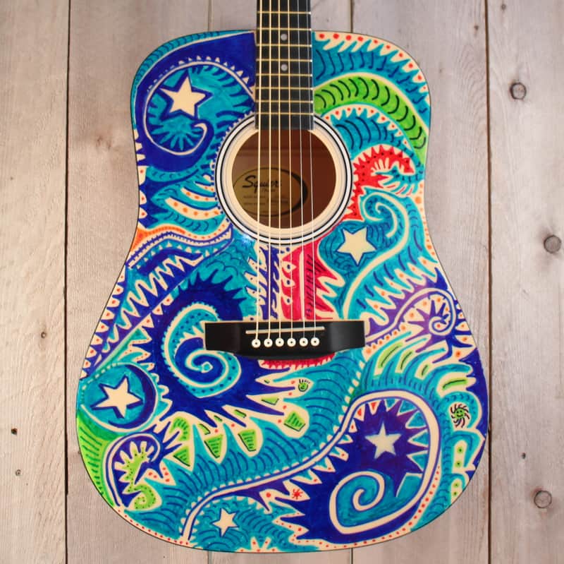 Fender - Squire CUSTOM ART GUITAR Dreadnought Acoustic Guitar image 1