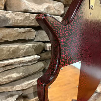 Coral Vincent Bell Electric Sitar 1967 - Red Crackle w/ Non-Original Gig Bag image 7