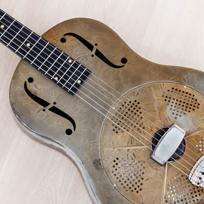 1931 National Sears, Roebuck & Co. Duolian Vintage Single Cone Resonator Frosted Duco w/ Case image 7