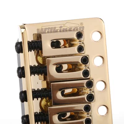 Wilkinson 52.5mm(2-1/16 inch) Full Block Strat Tremolo Bridge Pop-In Arm 6 Screws Gold image 4