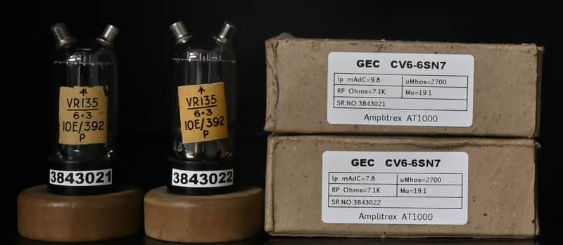 CV6-6SN7 V.R.135 10E/392 GEC Military Grade Black Round Crimped Plate Amplitrex image 1