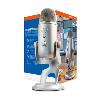 Blue Microphone Yeti USB Mic (Silver) with Knox Gear Headphones Bundle image 14