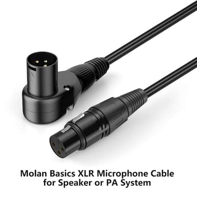 Right-Angle XLR Male to Straight XLR Female Microphone Cable 2-Pack, Adjustable 90 Degree Pro Balanced Shielded 3 Pin DMX Patch Cord for Studio Audio&DJ Stage Live Recording(C, 6Feet) image 2
