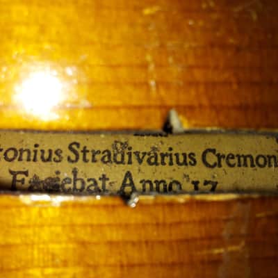 Antonius Stradivarius Cremonensis Faciebat Copy Anno 17 Violin Natural Wood image 9