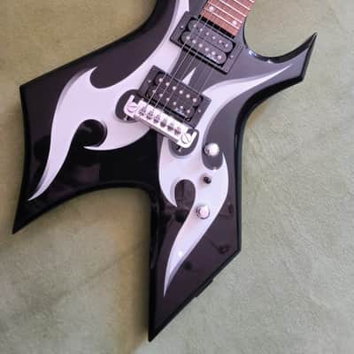BC Rich  Warlock Bronze Series  2004 - Black with White Tribal Flames image 9