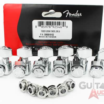 Genuine Fender LEFT-HANDED/LEFTY/REVERSE Locking Strat/Tele Tuners - CHROME image 7
