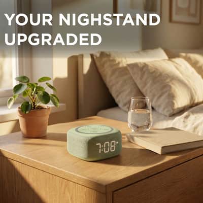 Gemini BRS-180 Bluetooth Home Speaker – Night Light, 15 Sleep Sounds, LED Alarm Clock & Voice-Assistant Button image 2