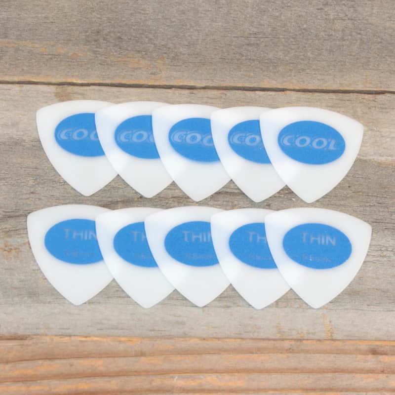 Cool Thin 0.6mm Elliptical Triangle Juratex Sand-Textured Accu-Grip Set of 10 Picks image 1