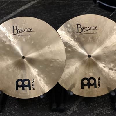 Meinl 15" Byzance Traditional Extra Hammered Hi-Hat Cymbals (Pair) - Traditional image 1