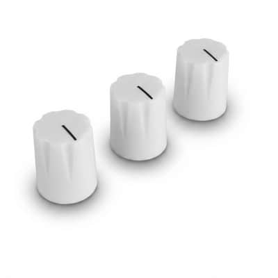 Guitar Pedal Knob - Scalloped Edge, - Set of 3 pcs - White - BTN-1900H-SW