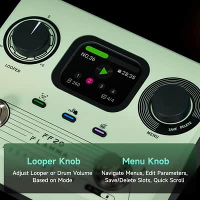 FLAMMA FF20 Stereo Looper Drum Machine with US Power Supply - Green image 6