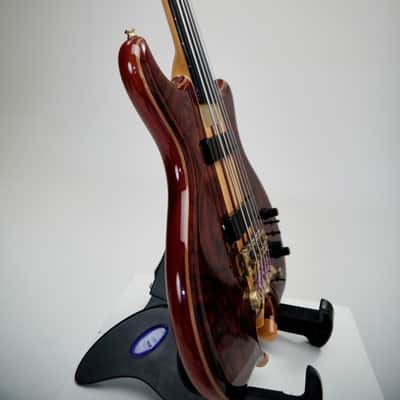 Alembic Custom Fretless 5 String Bass, Omega Heart & LEDs image 5
