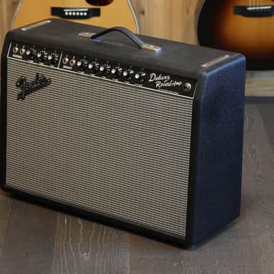 Fender Deluxe Reverb Amp '64 Custom Hand-Wired Black Tolex + Cover & Footswitch image 2