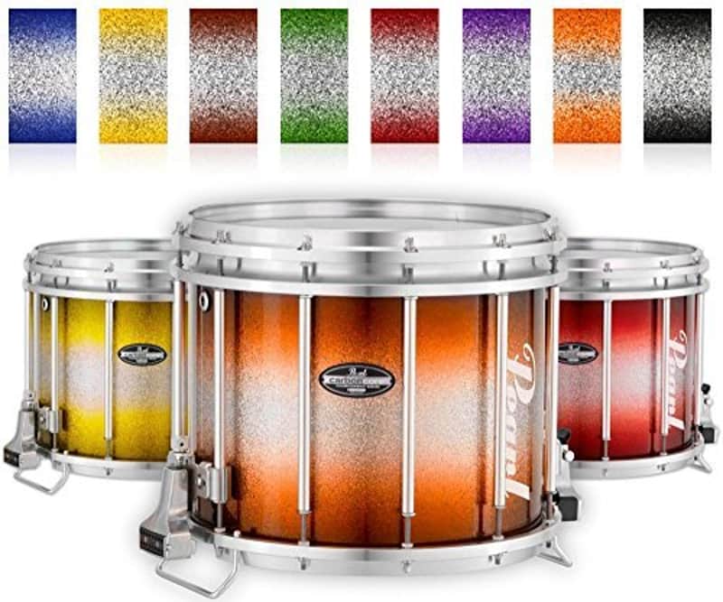 Pearl Championship CarbonCore Varsity FFX Marching Snare Drum Burst Finish 14 x 12 in., Green Silver (FFXCC1412/A969) image 1