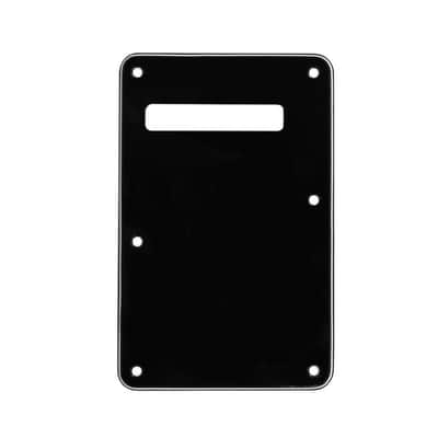 Strat Stratocaster Electric Guitar Back Plate Trem Tremolo cover USA MEX FIT - Black image 1