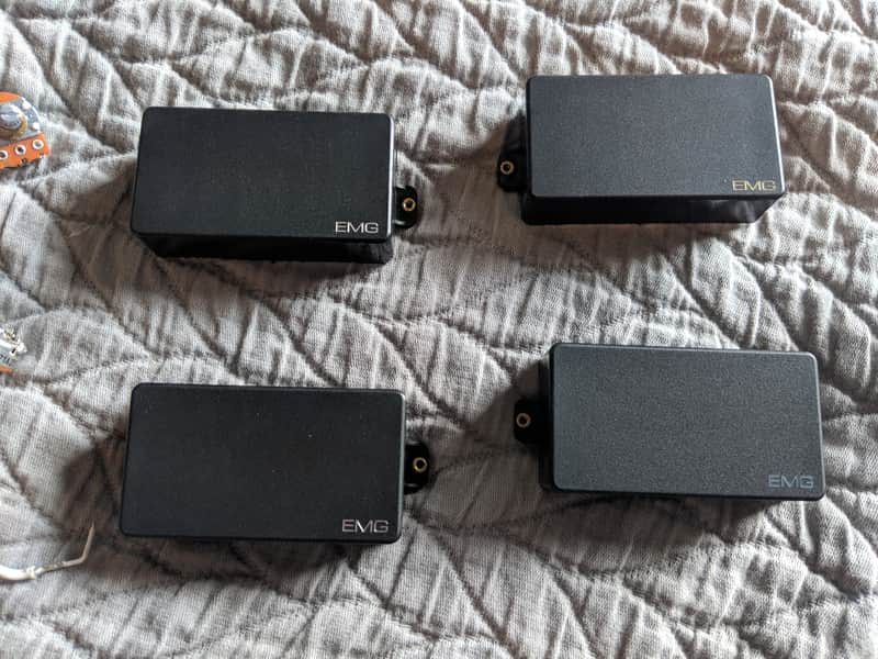 Lot Of Four EMG Pickups (81/81/60/85 Black) Plus Parts image 1