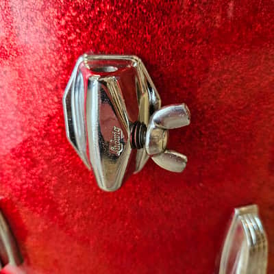 Ludwig Super Classic 22-16-13" 3-ply Drum Kit in Red Sparkle - Keystone Badge 1964 image 4
