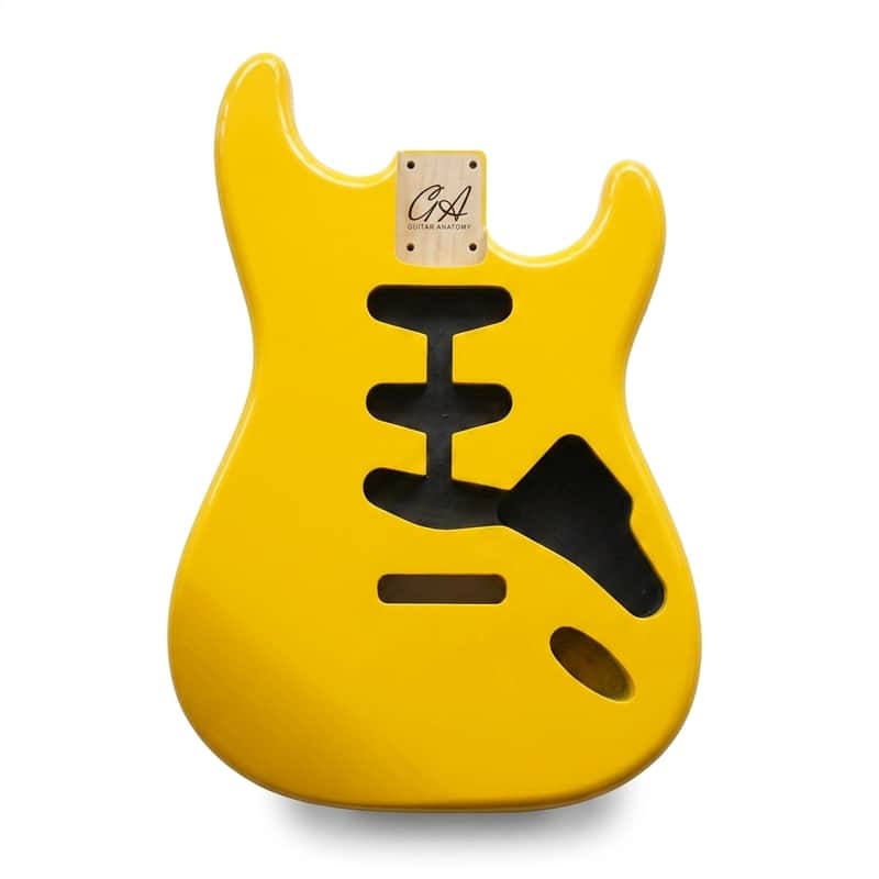 Stratocaster Guitar Body SSS - Graffiti Yellow - 2 Piece American Alder image 1