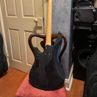 Ibanez  soundgear bass guitar emg pickups. translucent charcoal image 12