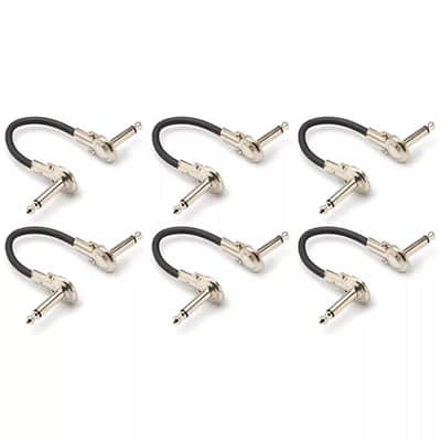 Hosa IRG-600.5 1/4" TS Male Angled to Same Guitar Patch Cables - 6' (6-Pack)