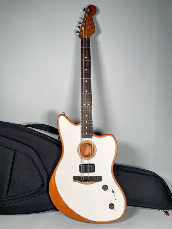 2021 Fender Acoustasonic Jazzmaster Artic White Finish w/Gig Bag image 1