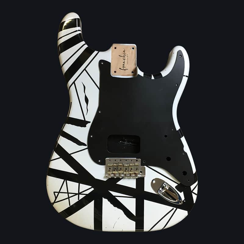 Made to Order - FRANCHIN Mercury guitar body EVH REPLICA Relic Aged Black/White 100% Nitro Lacquer Alder Stratocaster-Strat-S-Style Made in Italy image 1