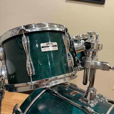 ~RARE!~ MIJ Yamaha Recording Custom 4-Piece 10/12/16/22 Drum Kit Set in Deep Aqua Stain Lacquer image 3