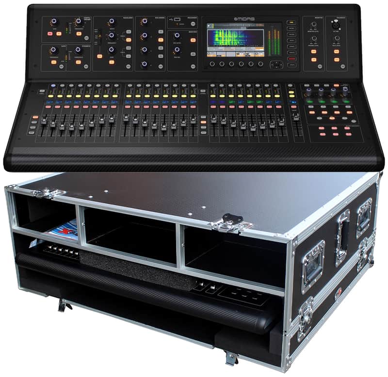 Midas M32 Live & Studio Digital Console w/ 40 Input Channels + ProX XS-MIDM32DHW Case w/ Doghouse & Caster Wheels image 1