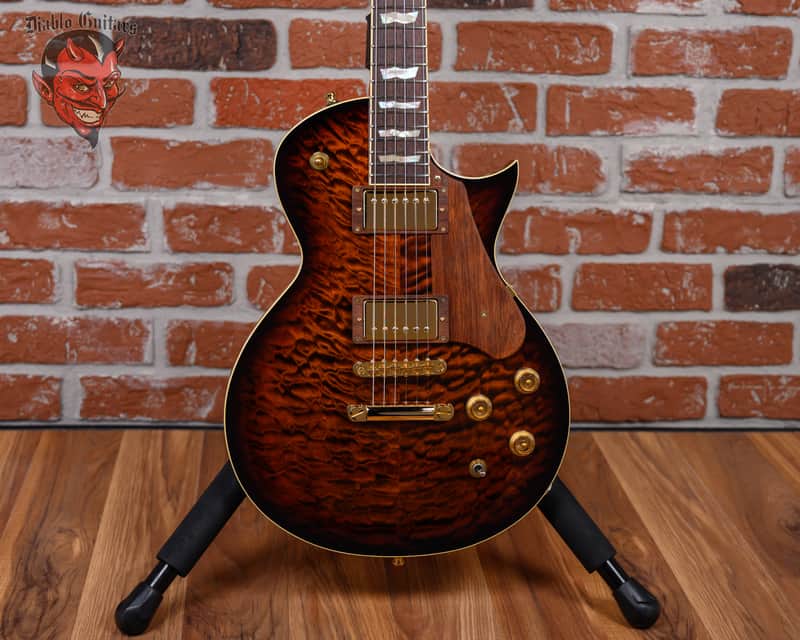 ESP Exhibition Limited Series EX16-26 Eclipse CTM Quilt Maple Top Tiger Eye Burst 2016 w/OHSC image 1