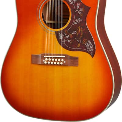 Epiphone Hummingbird Dreadnought 12-String Acoustic-Electric Guitar, Solid Spruce Top, Aged Cherry Sunburst Gloss image 1