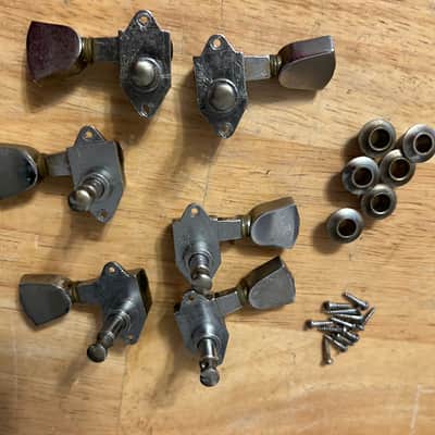 Gotoh tulip tuners set 1970s - chrome unmarked for Ibanez etc image 5