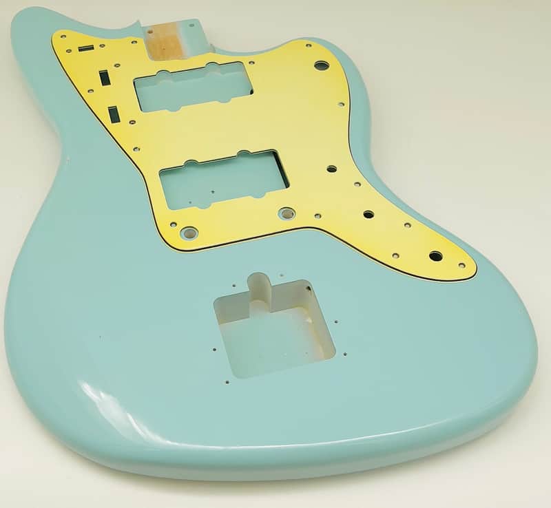 4lbs 6oz Nitro Lacquer Aged Relic Daphne Blue Jazz-Style Guitar Body image 1