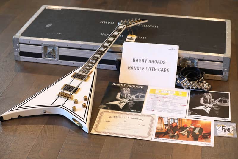 2009 Jackson Custom Shop LTD Randy Rhoads Concorde Tribute White w/ Black Pinstripes Relic +COA OHSC image 1