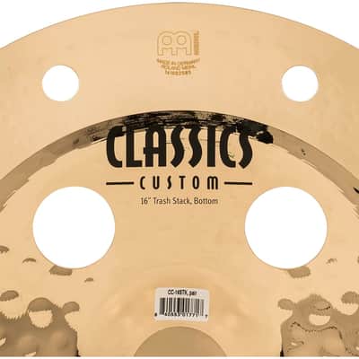 Meinl 16" Trash Stack Cymbal Pair with Holes - Classics Custom Brilliant - Made In Germany, 2-YEAR WARRANTY (CC16-STK) image 10