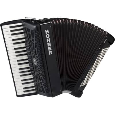 Hohner Bravo III 120 Piano Key Accordion - Jet Black image 1