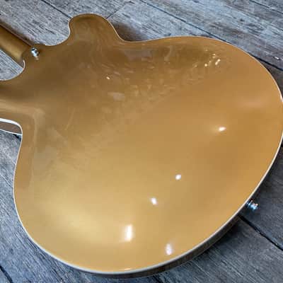 2013 Limited Edition Gibson ES-335 Dot in Gold finish with hard shell case image 6