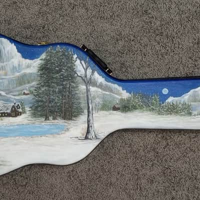 Juliana's Art Full of Love - Dreadnought Arch Top Guitar Case - "Snow" - a Tribute to Per-Olov Kindgren [2024] - Hand Painted Custom Artwork image 8