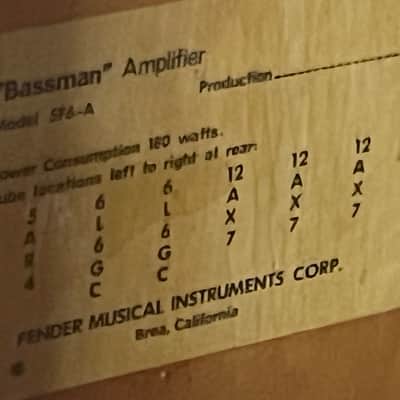 Fender 59 Bassman (reissue) 1990-2004 - lacquered Tweed image 17