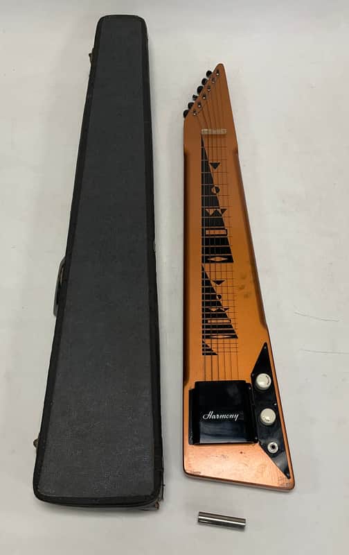 Vintage 1960s Harmony H-1 Lap Steel Electric Guitar Copper with Case image 1